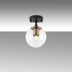 Kattovalaisin Linento Lighting Atmaca, musta/messinki