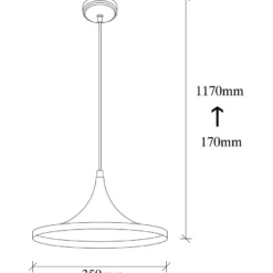 Kattovalaisin Linento Lighting Elmas, Ø35cm, musta
