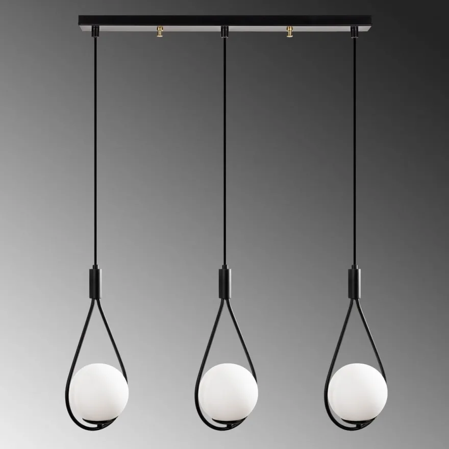 Kattovalaisin Linento Lighting GMN-00009, 3-osainen, musta