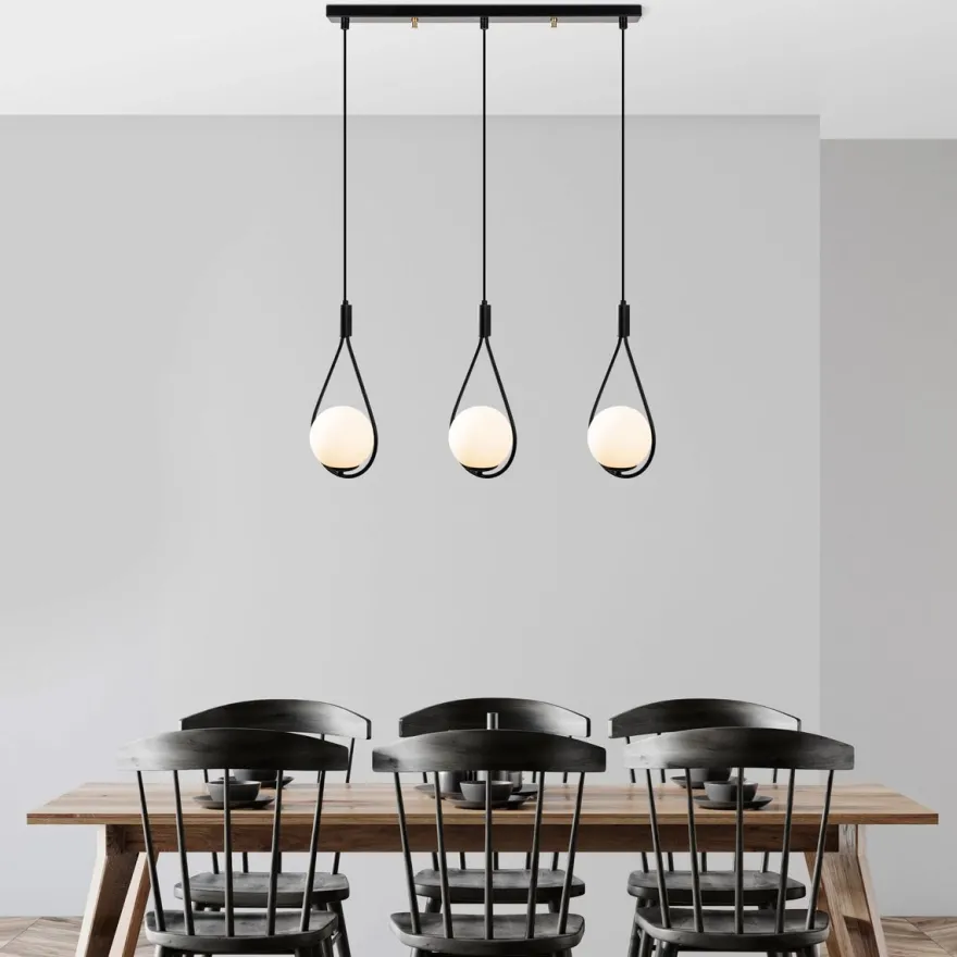 Kattovalaisin Linento Lighting GMN-00009, 3-osainen, musta