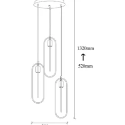 Kattovalaisin Linento Lighting Cerco, 3-osainen, kulta