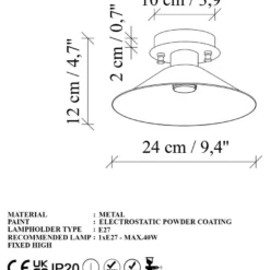 Kattovalaisin Linento Lighting Satama, Ø24cm, E27, max. 40W, IP20