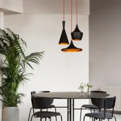 Kattovalaisin Linento Lighting Elmas, 3-osainen, pyöreä, musta