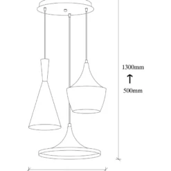 Kattovalaisin Linento Lighting Elmas, 3-osainen, pyöreä, musta