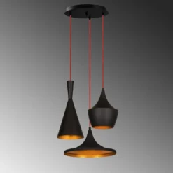 Kattovalaisin Linento Lighting Elmas, 3-osainen, pyöreä, musta