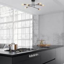 Kattovalaisin Linento Lighting Fleur, 6-osainen, musta/pronssi
