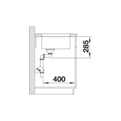 Keittiöallas Blanco Supra 340-U, 370x430mm, altakiinnitettävä, rst