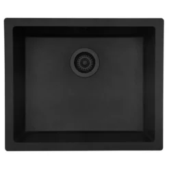 Keittiöallas Lavabo Jupiter 600, 550x460mm, komposiitti, musta, eri pohjaventtiilin värejä