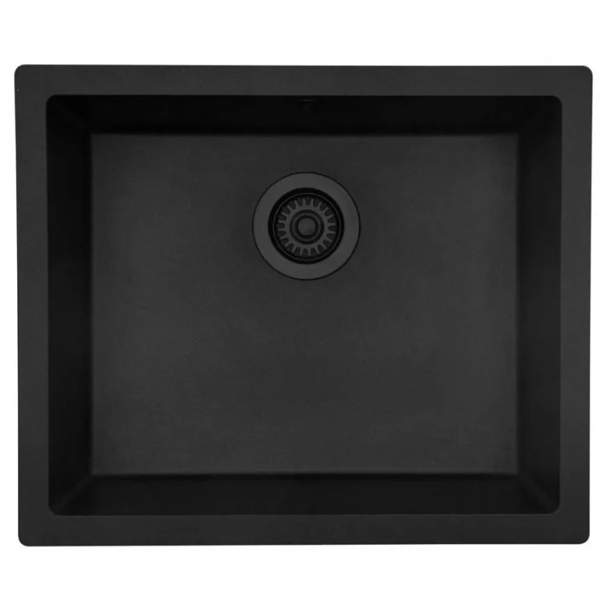 Keittiöallas Lavabo Jupiter 600, 550x460mm, komposiitti, musta, eri pohjaventtiilin värejä