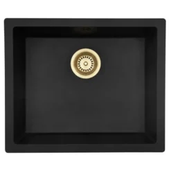 Keittiöallas Lavabo Jupiter 600, 550x460mm, komposiitti, musta, eri pohjaventtiilin värejä