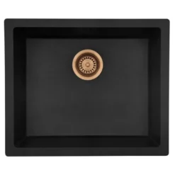 Keittiöallas Lavabo Jupiter 600, 550x460mm, komposiitti, musta, eri pohjaventtiilin värejä