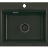 Keittiöallas Lavabo Kara 57, 575x510mm, keramiikka, mattamusta, eri pohjaventtiilin värejä