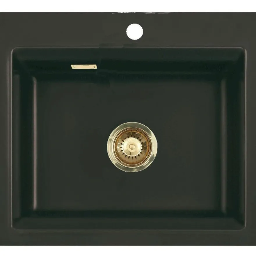 Keittiöallas Lavabo Kara 57, 575x510mm, keramiikka, mattamusta, eri pohjaventtiilin värejä