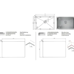 Keittiöallas Lavabo Low, 450x340 mm, massiivimessinki