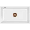 Keittiöallas Lavabo Mera 80 U, 776x441mm, keramiikka, valkoinen, eri pohjaventtiilin värejä