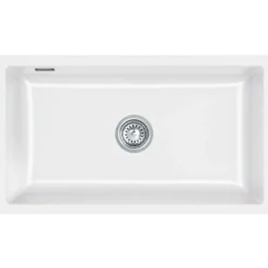 Keittiöallas Lavabo Mera 80 U, 776x441mm, keramiikka, valkoinen, eri pohjaventtiilin värejä