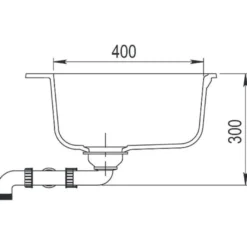 Keittiöallas Lavabo Saturn 86, 860x510mm, komposiitti, musta, eri pohjaventtiilin värejä