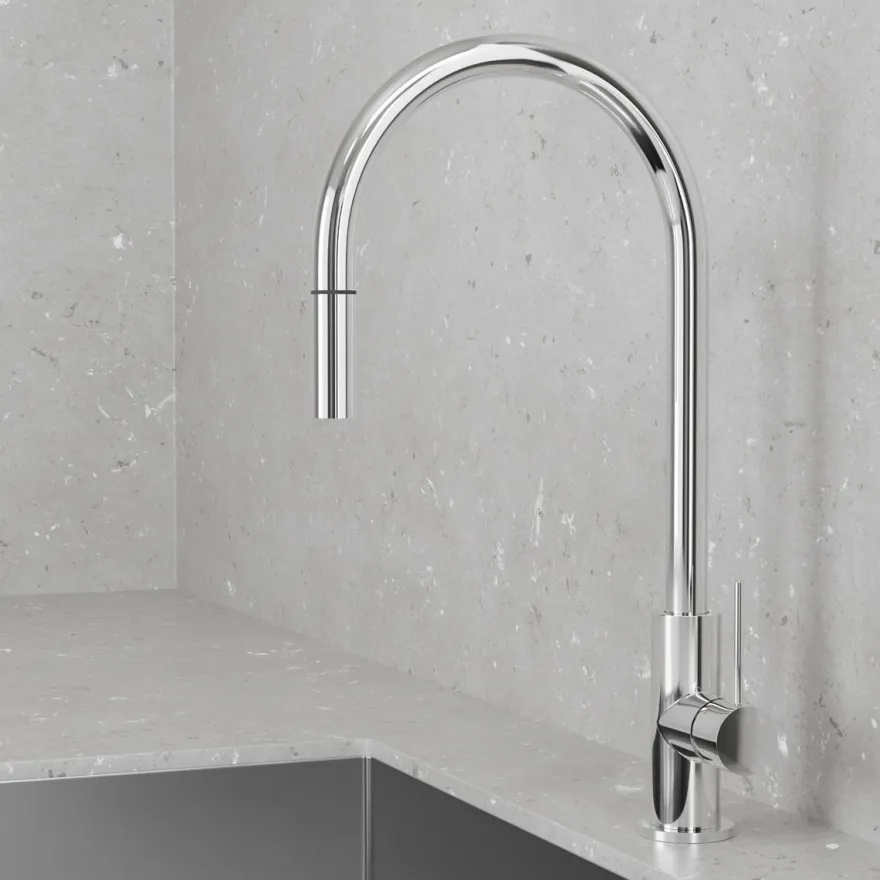 Keittiöhana Scandtap Accent Classic, ulosvedettävä juoksuputki, ruostumaton teräs