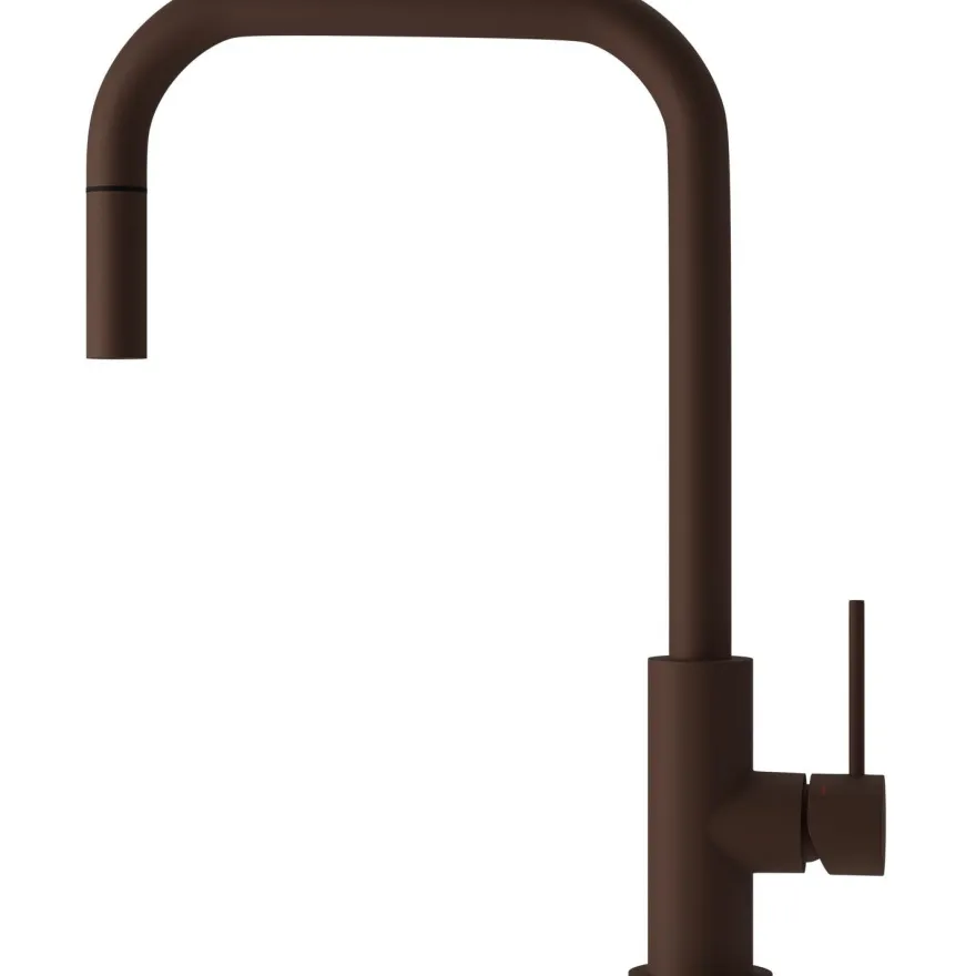 Keittiöhana Scandtap Steel Accent Square Rust, ulosvedettävä juoksuputki, ruskea