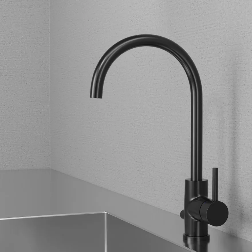 Keittiöhana Scandtap Steel Curve Shadow D, pesukoneventtiilillä
