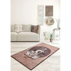 Keittiön matto Linento Pugs, 60x140cm, ruskea