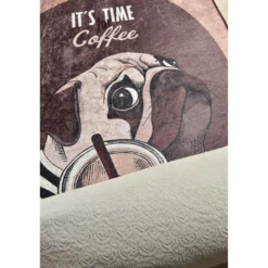 Keittiön matto Linento Pugs, 60x140cm, ruskea