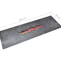 Keittiön pestävä lattiamatto pepper 60x300 cm