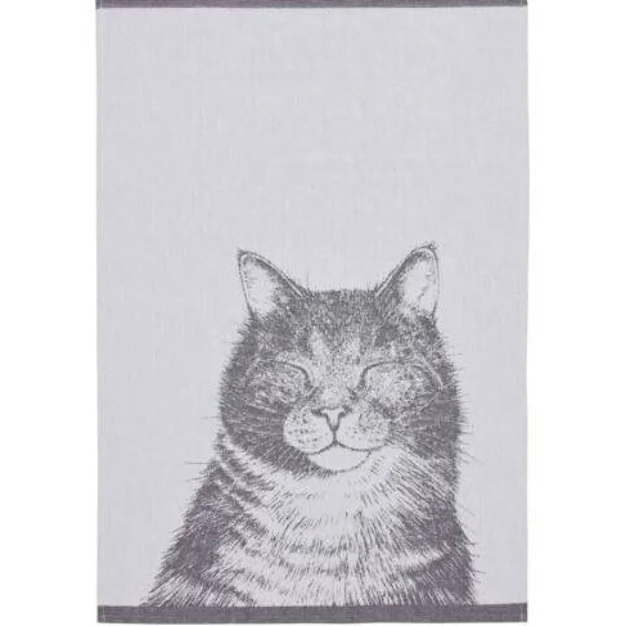 Keittiöpyyhe Finlayson Kissa 50x70cm musta/valkoinen 2kpl/pkt