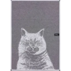 Keittiöpyyhe Finlayson Kissa 50x70cm musta/valkoinen 2kpl/pkt