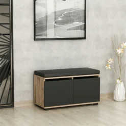 Kenkäkaappi Linento Furniture Drago, pähkinä/musta