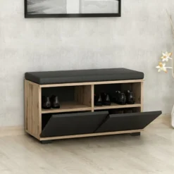 Kenkäkaappi Linento Furniture Drago, pähkinä/musta
