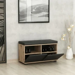 Kenkäkaappi Linento Furniture Drago, pähkinä/musta