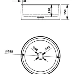 Keraaminen pesuallas Interia Priori PI027, Ø400mm, valkoinen/sininen