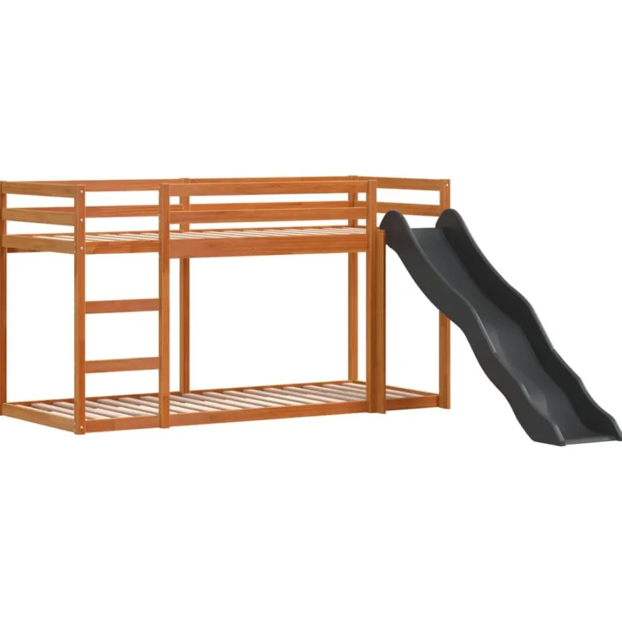Kerrossänky liukumäellä ja tikkailla, mänty, eri värejä ja kokoja (38673)