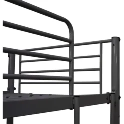 Kerrossänky pöydän rungolla harmaa metalli 90x200 cm