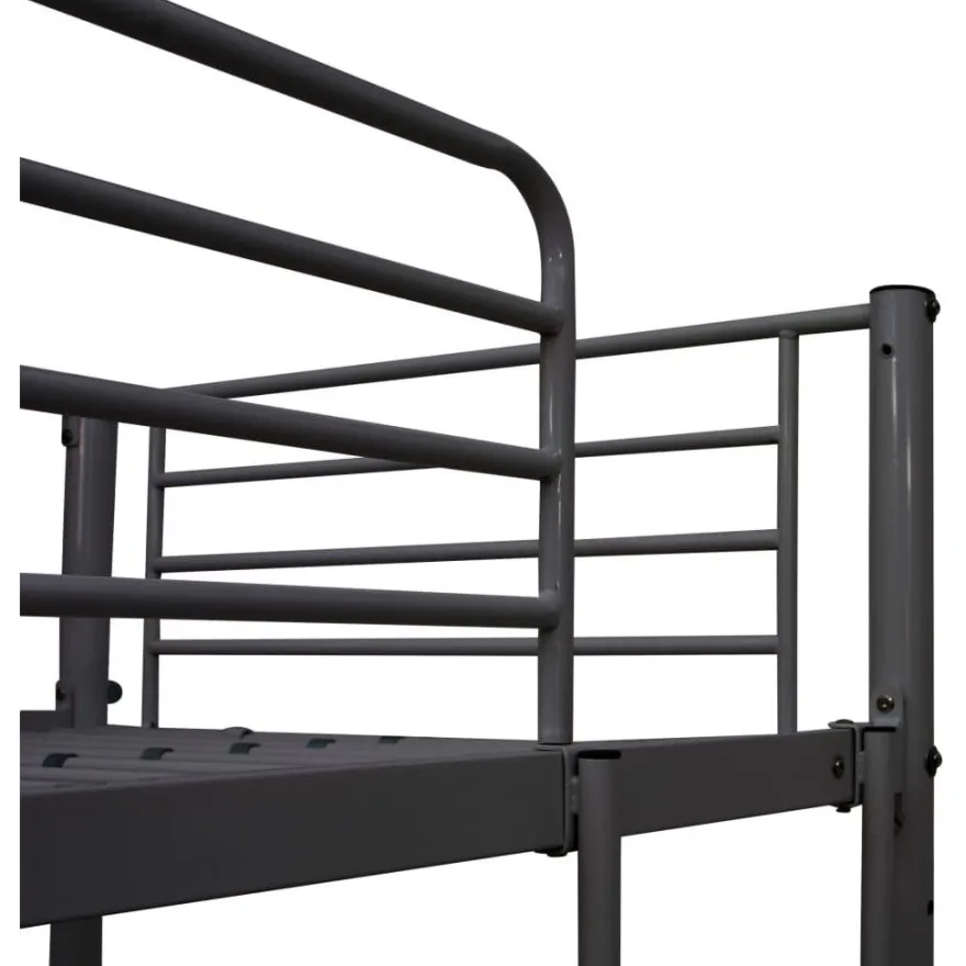 Kerrossänky pöydän rungolla harmaa metalli 90x200 cm