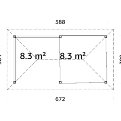 Kesähuone Palmako Bianca Set 204, sis.liukuovet 16,6 m²