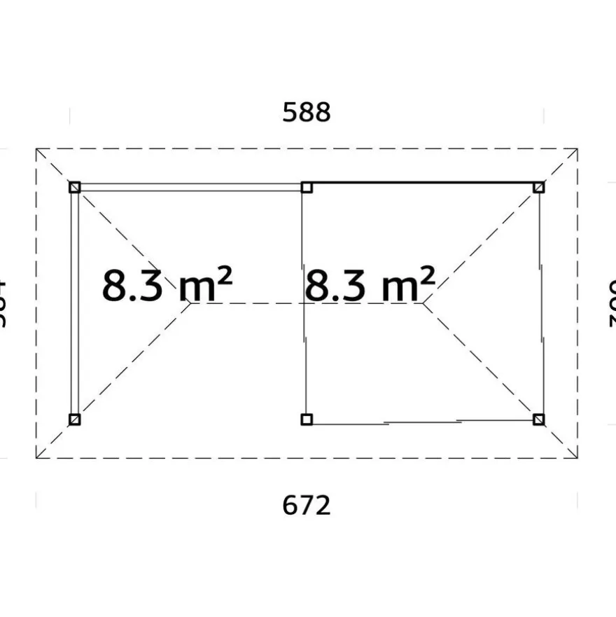 Kesähuone Palmako Bianca Set 204, sis.liukuovet 16,6 m²