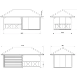 Kesähuone Palmako Bianca Set 204, sis.liukuovet 16,6 m²