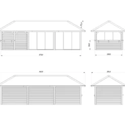 Kesähuone Palmako Bianca Set 219, sis.liukuovet 24,9 m²