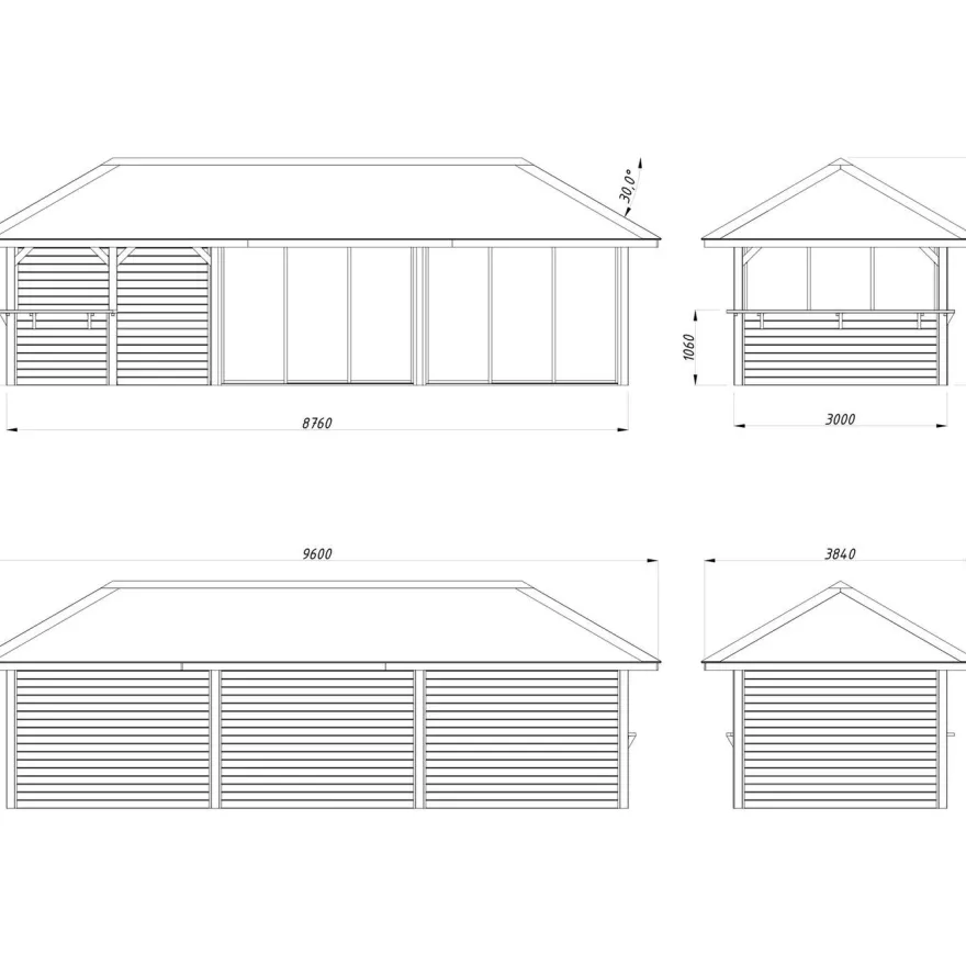 Kesähuone Palmako Bianca Set 219, sis.liukuovet 24,9 m²
