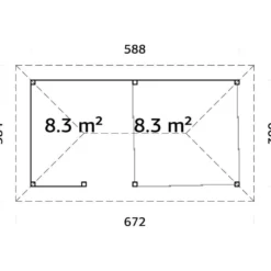 Kesähuone Palmako Bianca Set 208, sis.liukuovet 16,6 m²