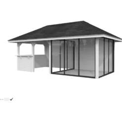Kesähuone Palmako Bianca Set 208, sis.liukuovet 16,6 m²