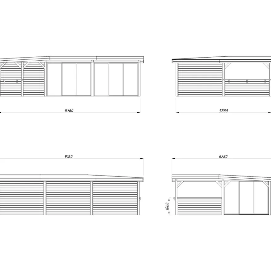 Kesähuone Palmako Lenna Set 421, sis.liukuovet 33,2 m²