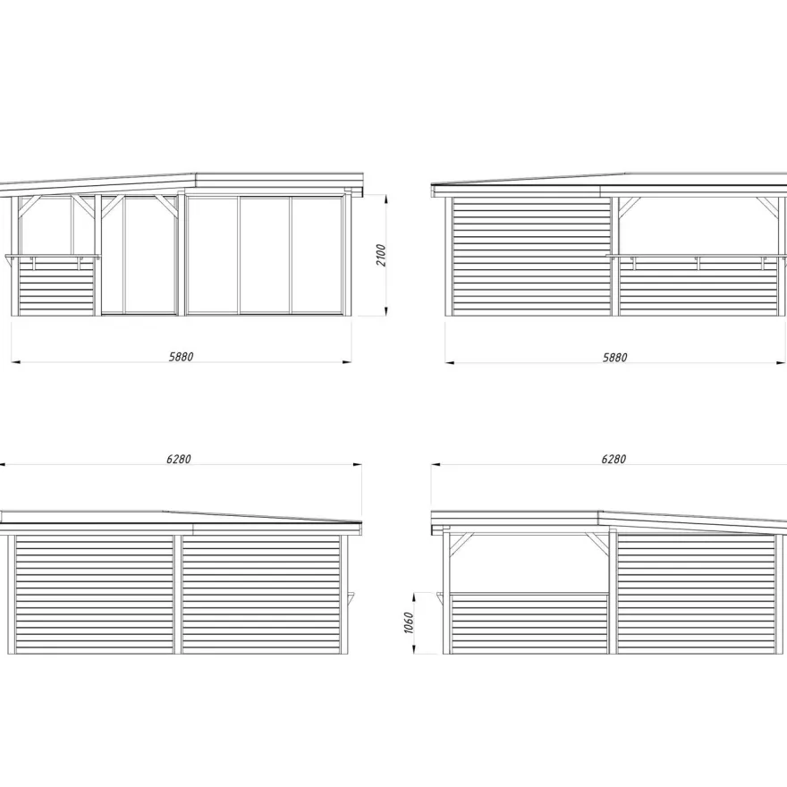 Kesähuone Palmako Lenna Set 422, sis.liukuovet 24,9 m²