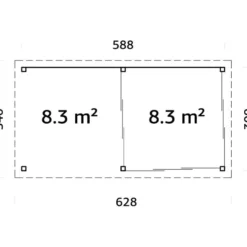Kesähuone Palmako Lenna Set 406, sis.liukuovet 16,6 m²