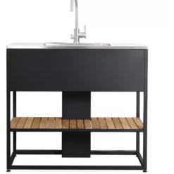 Kesäkeittiön allasmoduuli Skeldervik Stainless Countertop, sis. hanan