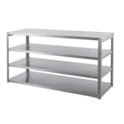 Kesäkeittiön työtasomoduuli hyllyillä Myoutdoorkitchen, 180 cm, ruostumaton teräs