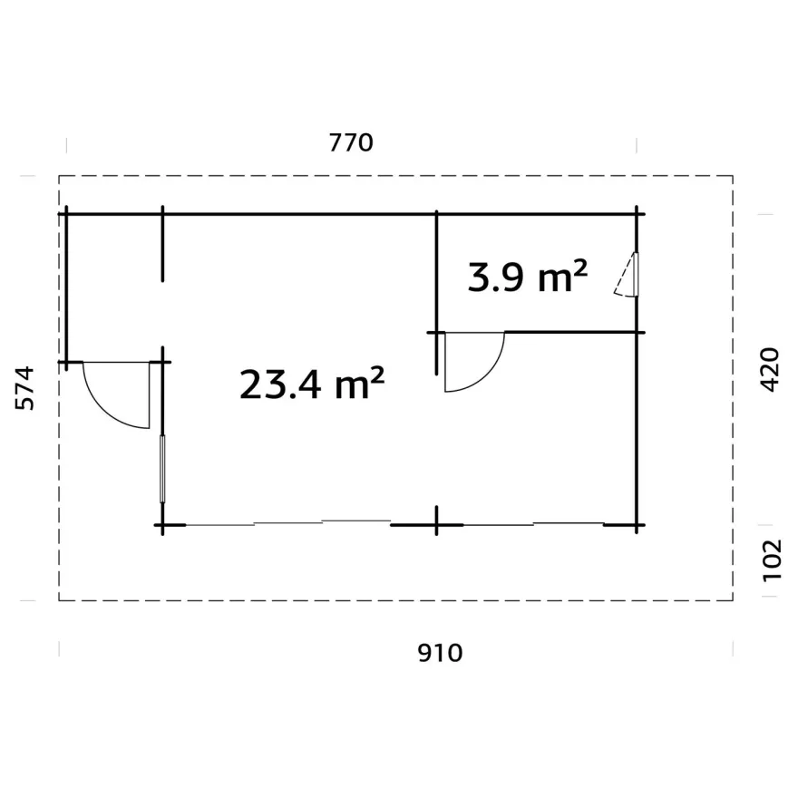 Kesämökki Palmako Cecilia 27,3 m2, puuvalmis