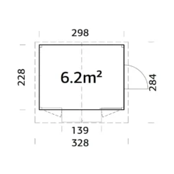 Kioski Palmako Marian 6,2 m2 EL16-3023